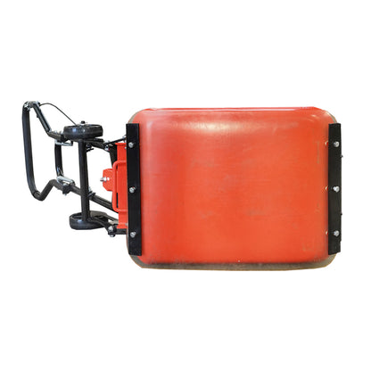 C90-B plate compactor with a working surface of 540x420mm, standard euro 5 engine, 196CC/6.5HP, 5500 RPM, 80Kg with Breckner Germany water tank.