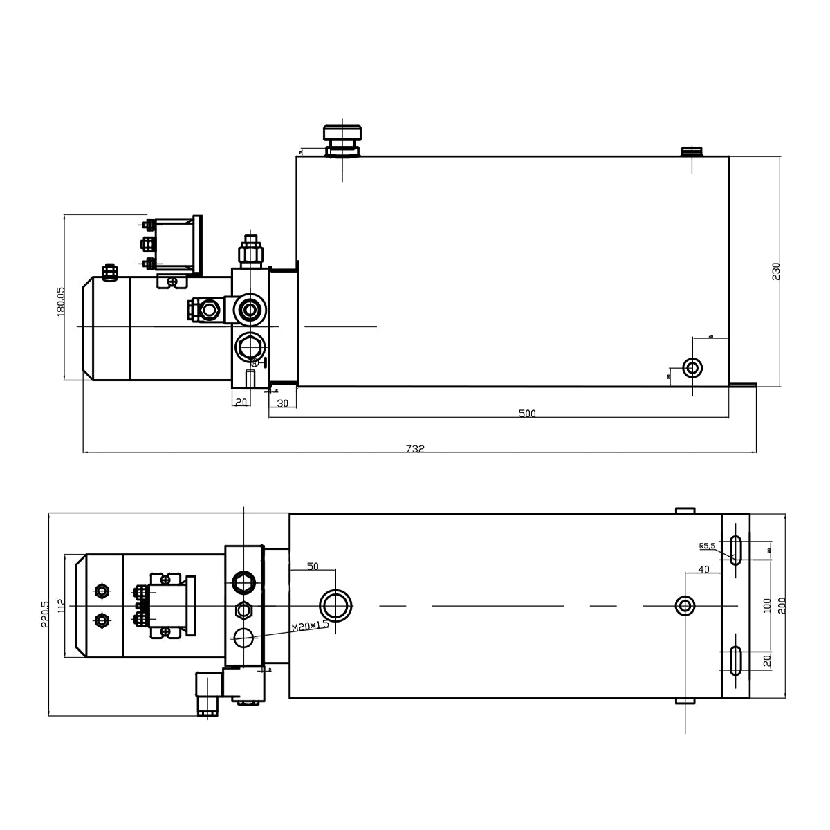 Complete kit for cylinder tipping installation, metal support and 7T pump Breckner Germany