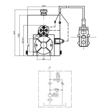 Complete kit for cylinder tipping installation, metal support and 12T pump Breckner Germany