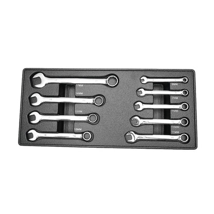 Metal tool cart cabinet with 7 drawers equipped with 496 pieces.