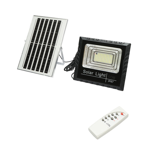 60W LED projector with 10W solar panel, 1200mAh battery, and remote control IP67 Breckner Germany