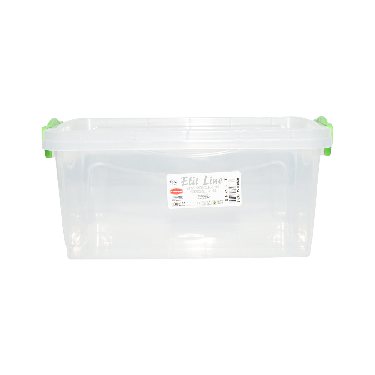 5L storage box with a plastic lid, transparent 305x210x135mm