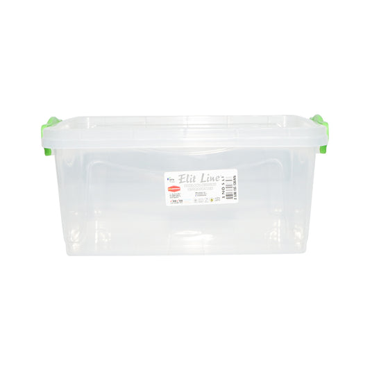 5L storage box with a plastic lid, transparent 305x210x135mm