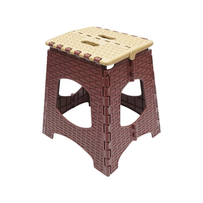 Cream-brown folding plastic chair 286 x 325 x H360mm.