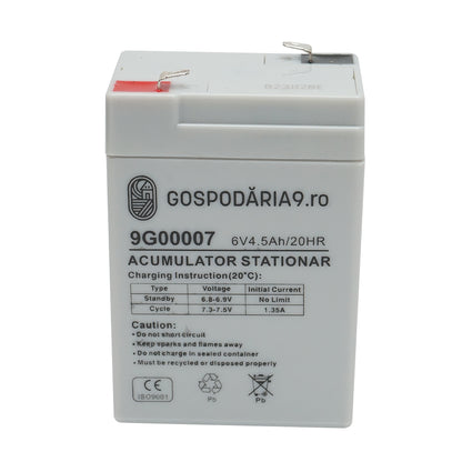 Solar gel battery 6V 4.5Ah 20HR, 70x47x101x107 mm FC6-4.5 Household 9