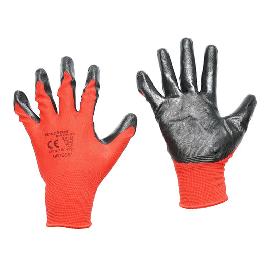 Synthetic rubber working gloves black-red size 10 Breckner Germany