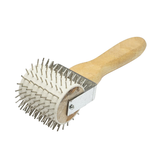 Stainless steel uncapper with wooden handle