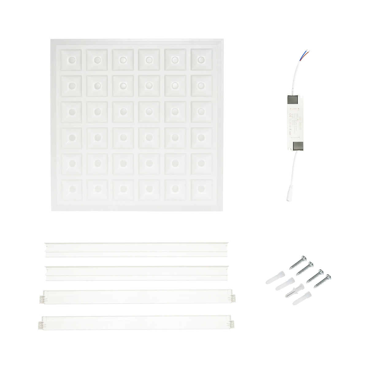 Slim LED panel 48W, 220V, 6500K, IP20, 600x600x7mm for surface or recessed ceiling Breckner Germany