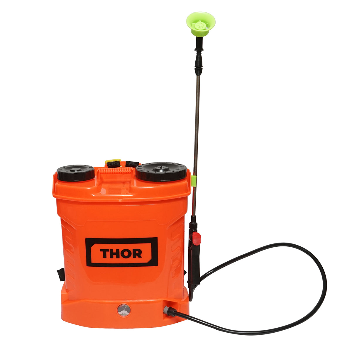 Electric spraying pump, vermorel with 12L tank, 12V battery, 4 interchangeable THOR nozzles.