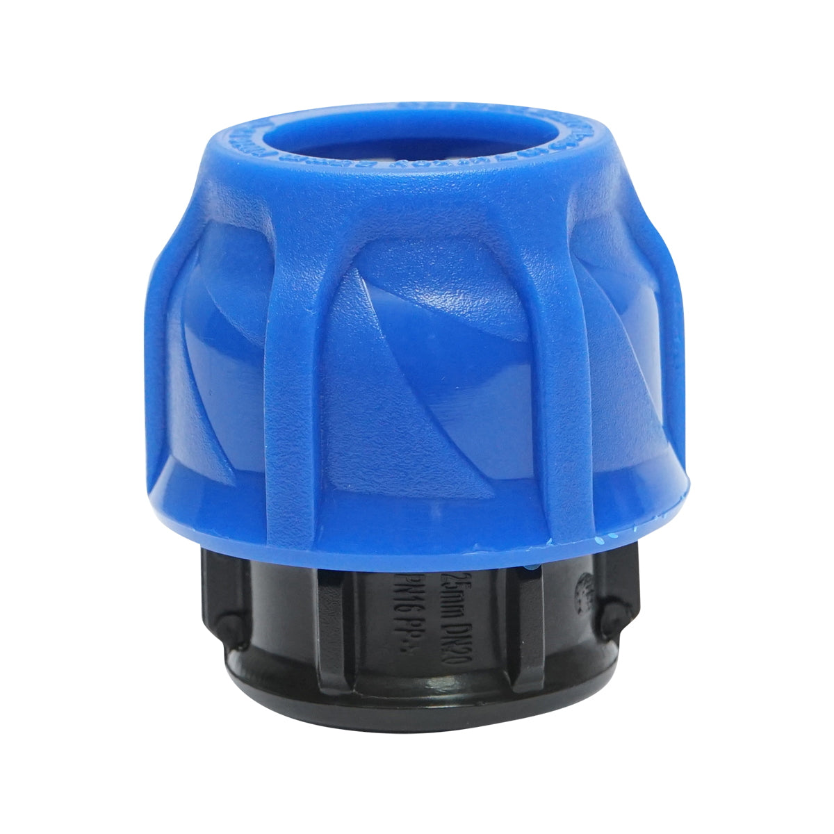 Cap with D25mm maximum 16bar for PEHD irrigation systems.