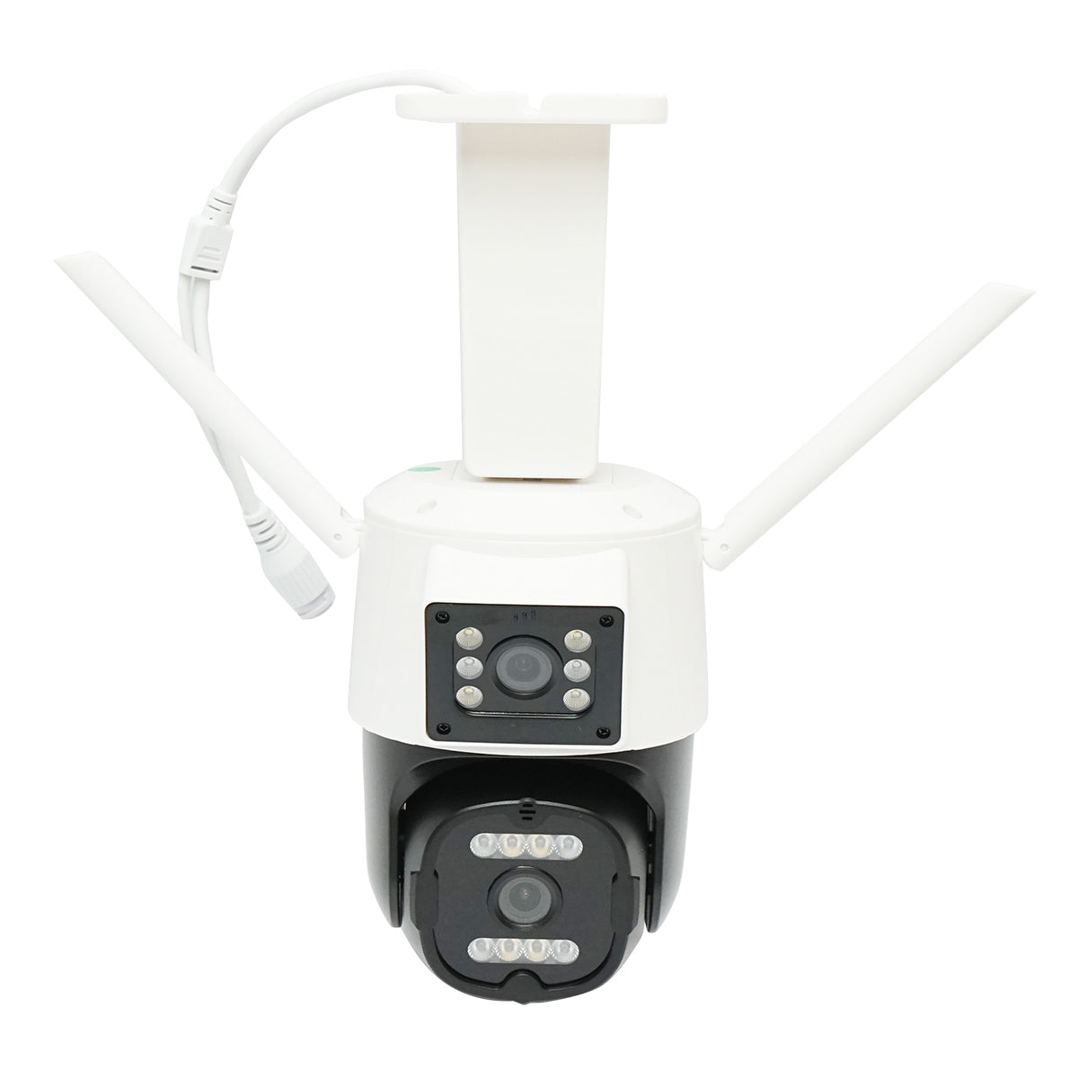 6MP dual lens surveillance camera, P2P WIFI 2.4G 1080P, PTZ with motion sensor, human detection and iCSee application