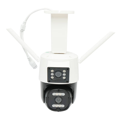 6MP dual lens surveillance camera, P2P WIFI 2.4G 1080P, PTZ with motion sensor, human detection and iCSee application