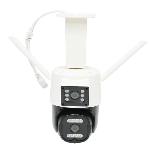 6MP dual lens surveillance camera, P2P WIFI 2.4G 1080P, PTZ with motion sensor, human detection and iCSee application