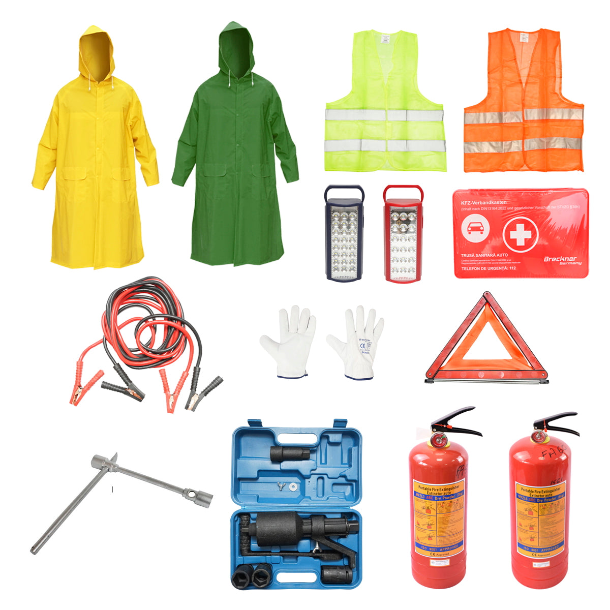 Car safety kit 15 pieces approved, legislative package for trucks and vans