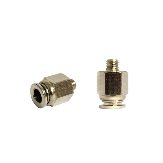 Right quick connector made of metal and metal screw fi 6 with M6.