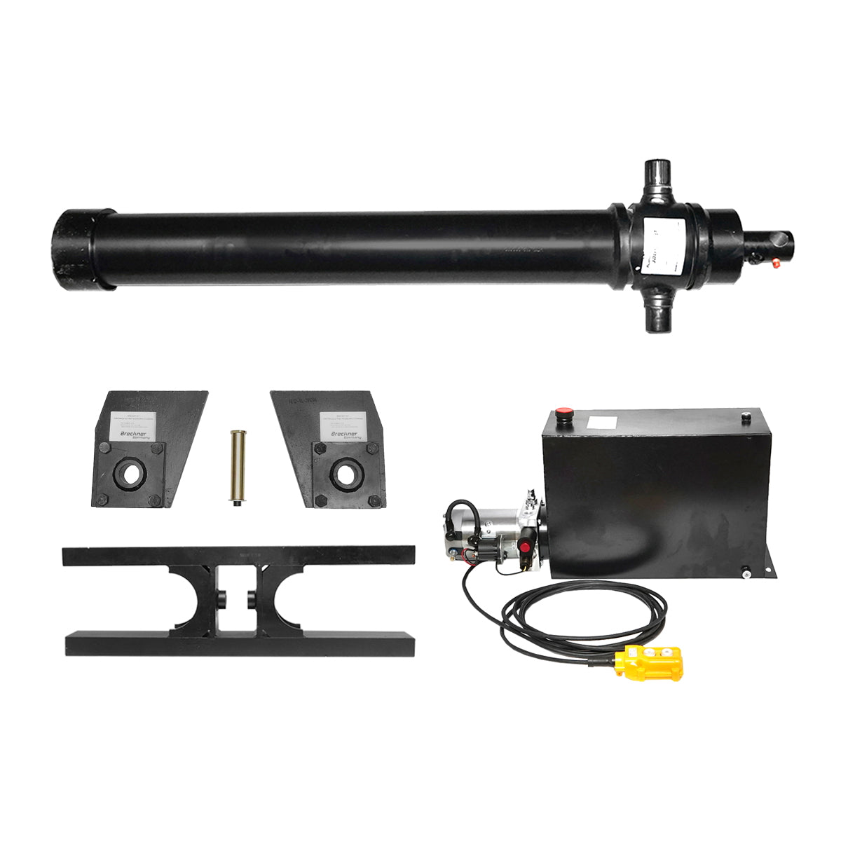 Complete kit for cylinder tipping installation, metal support and 12T pump Breckner Germany