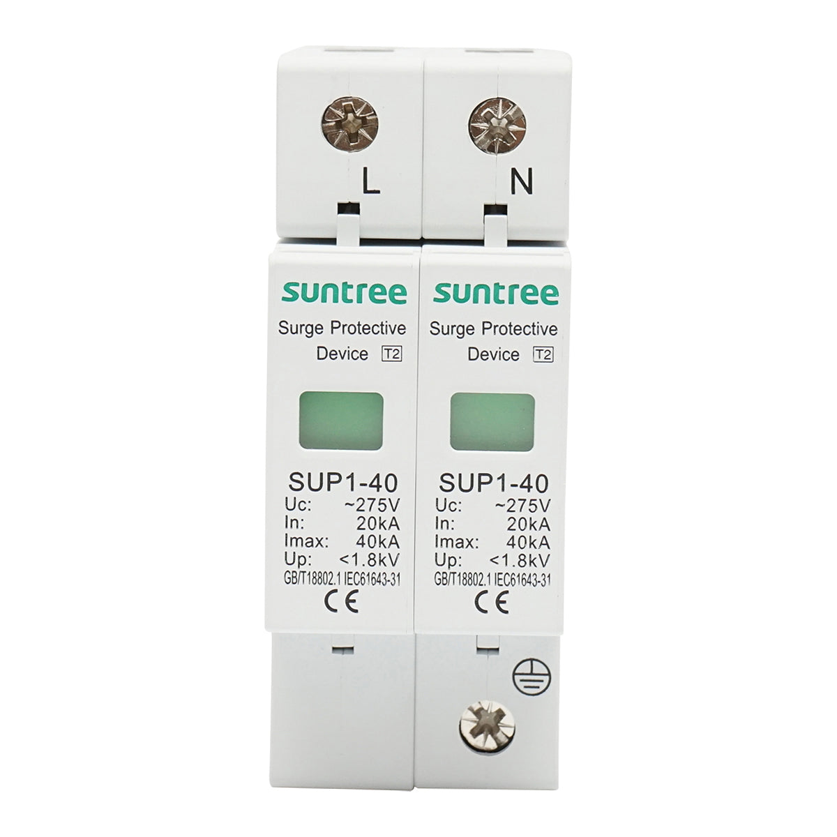 Surge arrester with signaling 2P ACSPD 230VDC 2040KA Suntree