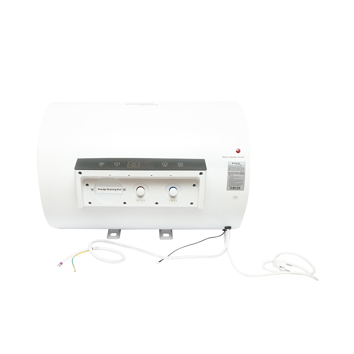 Electric boiler AC/DC, solar/220V, 60L, 2000W, 470x685mm with horizontal installation and remote control for domestic hot water Breckner Germany