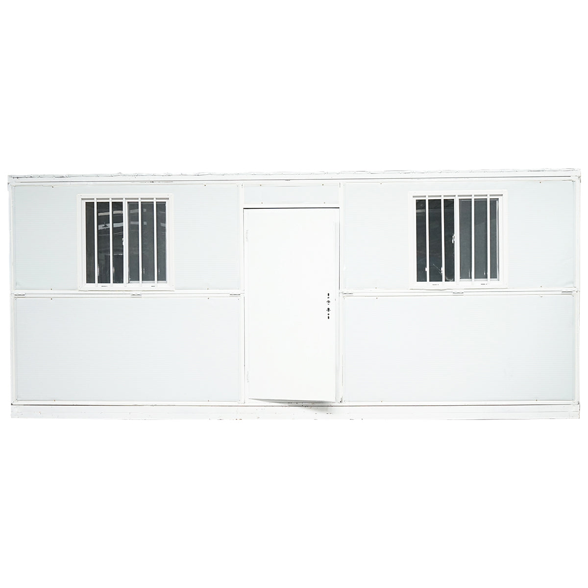 Container type house, folding office 5800x2460x2510mm with door and 2 windows, electrical installation