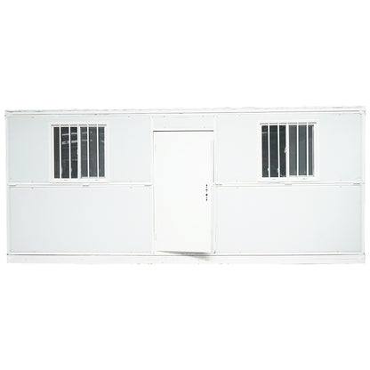 Container type house, folding office 5800x2460x2510mm with door and 2 windows, electrical installation
