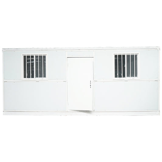Container type house, folding office 5800x2460x2510mm with door and 2 windows, electrical installation