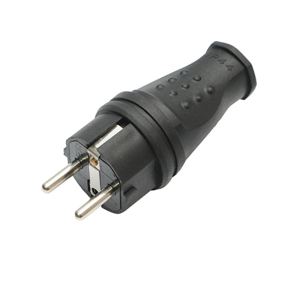 Schuko plug rubber 250V, 16A with handle and grounding IP44 Breckner Germany