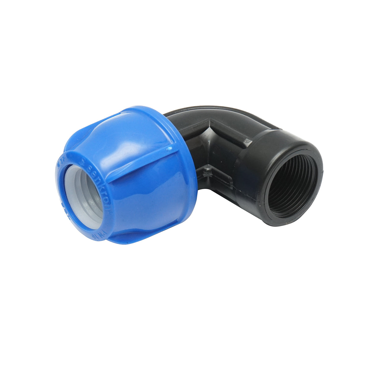 Compression fitting with internal thread mother 90 degrees D32mmx1, PN16 bar for irrigation systems