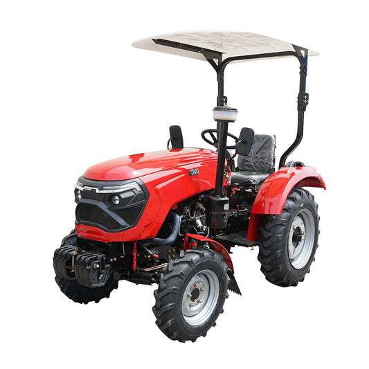 25 HP 4x4 tractor, red with a semi-cab, series 244