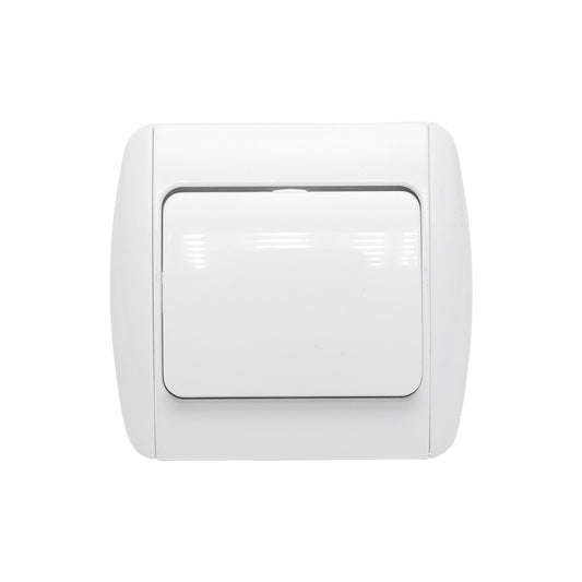 Simple white switch ST MAKEL 220V - 250V, 10A recessed, ceramic