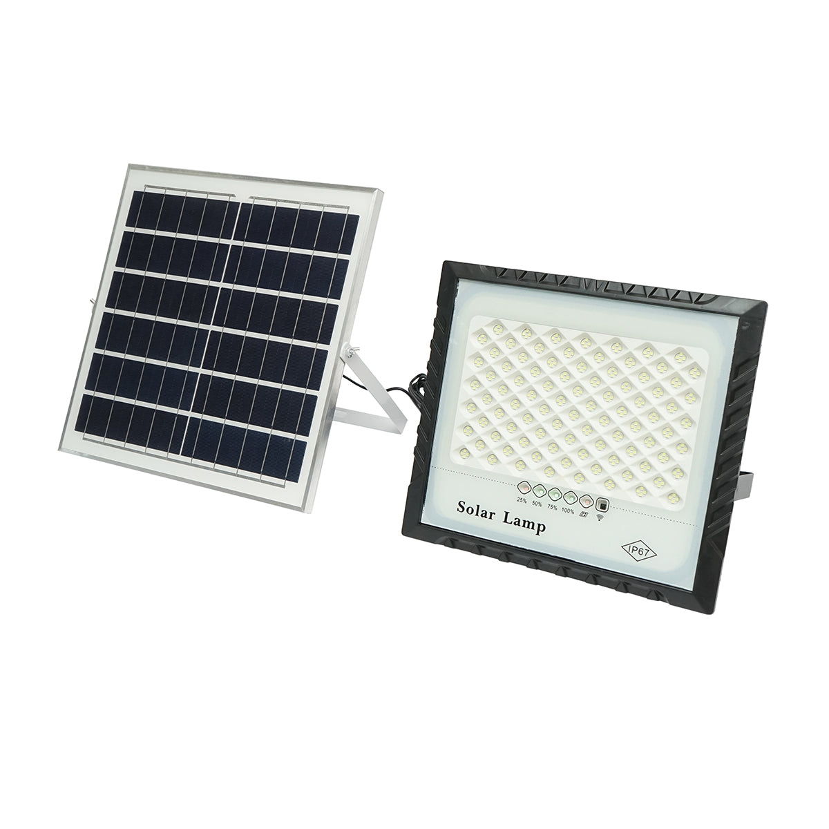 100W LED projector with 15W solar panel, 15000mAh battery, and remote control IP67 Breckner Germany