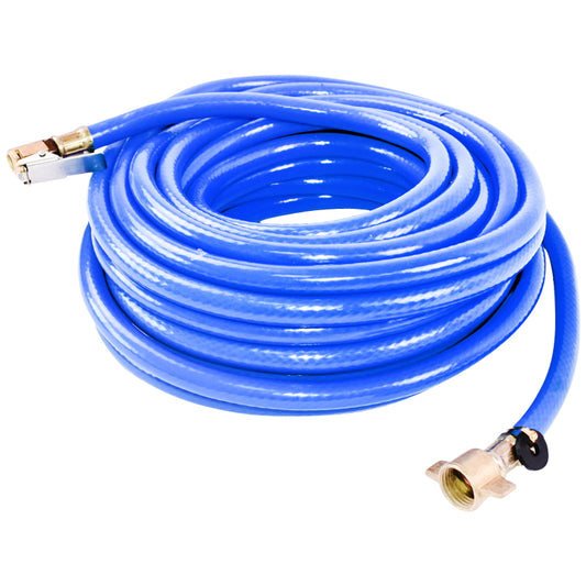 Blue compressor air hose L = 12 m with connecting heads for inflating tires