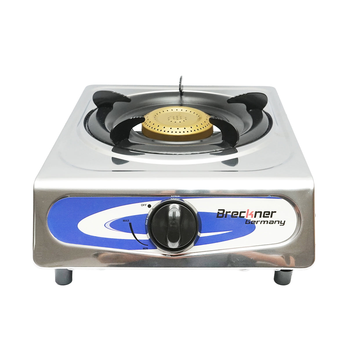 Hob, stainless steel with a 2.5KW metal burner, automatic ignition 380x285x94mm Breckner Germany