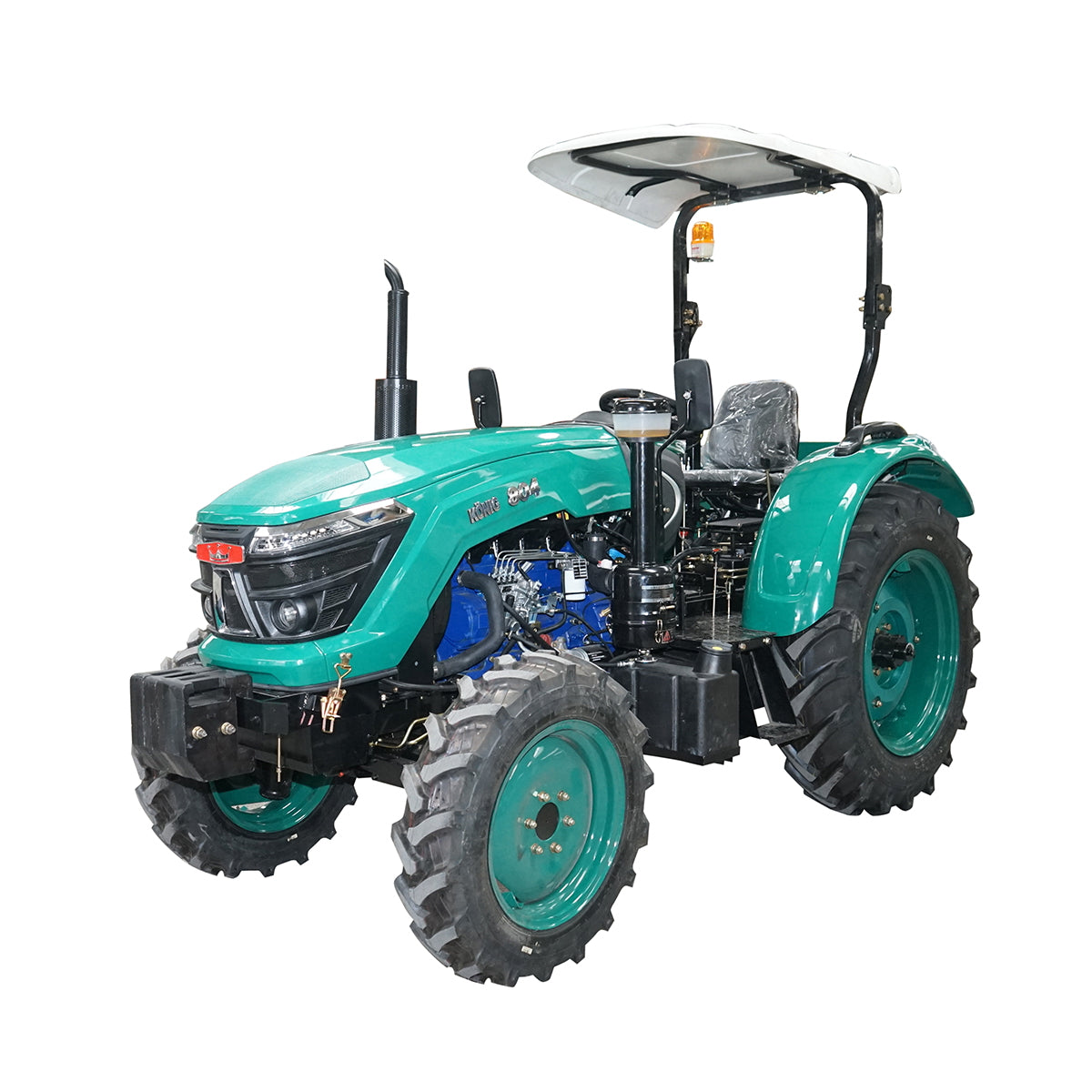 80HP 4x4 tractor, green with semi-cabin series 804