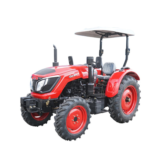 60HP 4x4 tractor, red with KONIG 604 semi-cabin