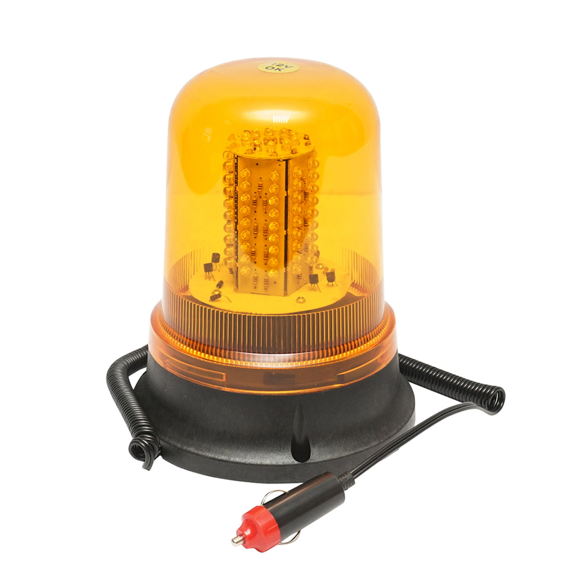 LED beacon with magnetic base and 12V cigarette lighter power supply