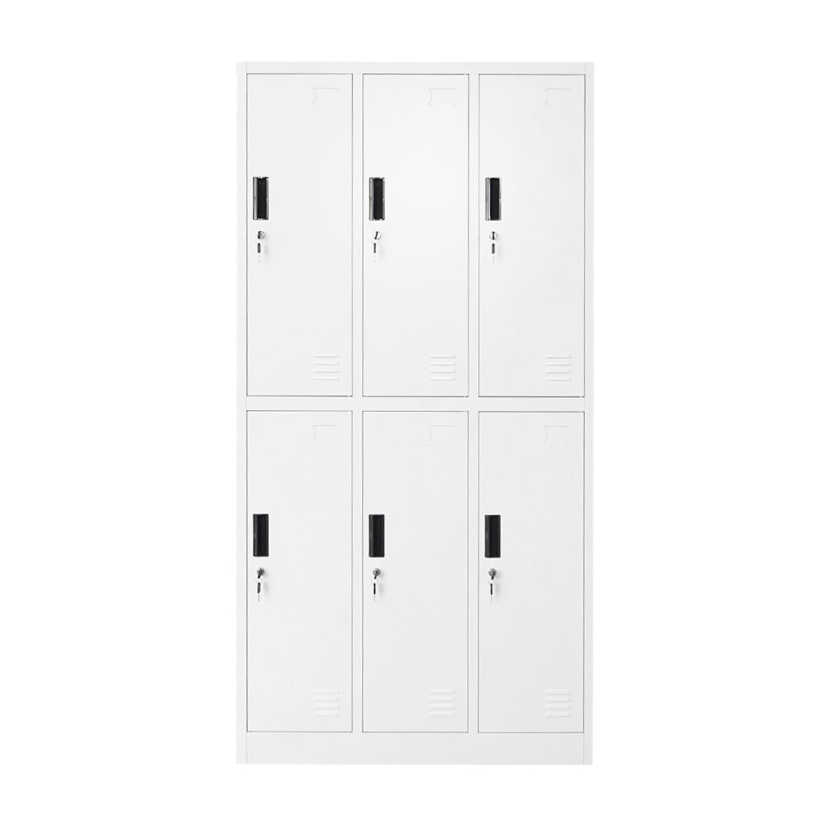 Metal cabinet type locker cushioned 1800x900x450mm 3x2 with 6 secured doors, gray Breckner Germany
