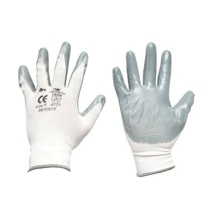 White-gray cotton work gloves size 9 Breckner Germany