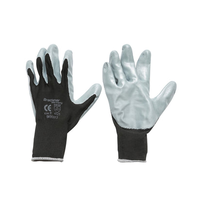 Synthetic work gloves rubberized black-gray size 9 Breckner Germany