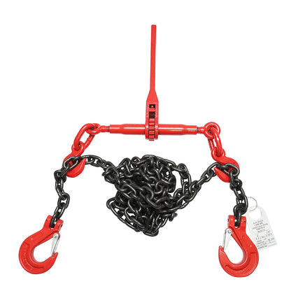 Anchor chain for heavy equipment with ratchet tensioning device, supported weight 6.3T, chain length 4m, link thickness 10mm