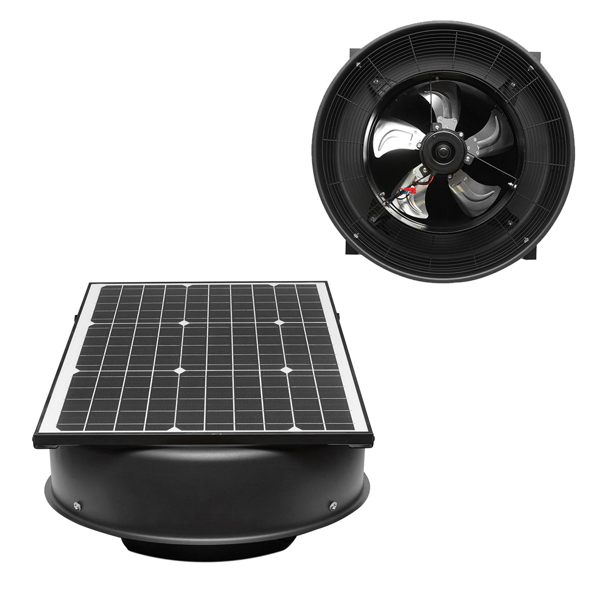 Axial ceiling fan 300mm with solar panel 2100m3/h Breckner Germany