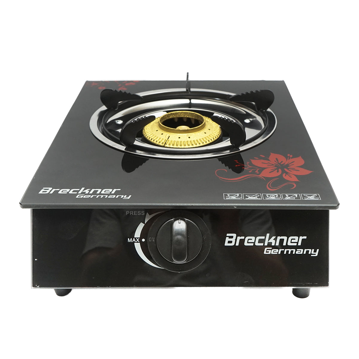 Hob, with a 3KW cast iron burner, tempered glass 400x300x90mm Breckner Germany