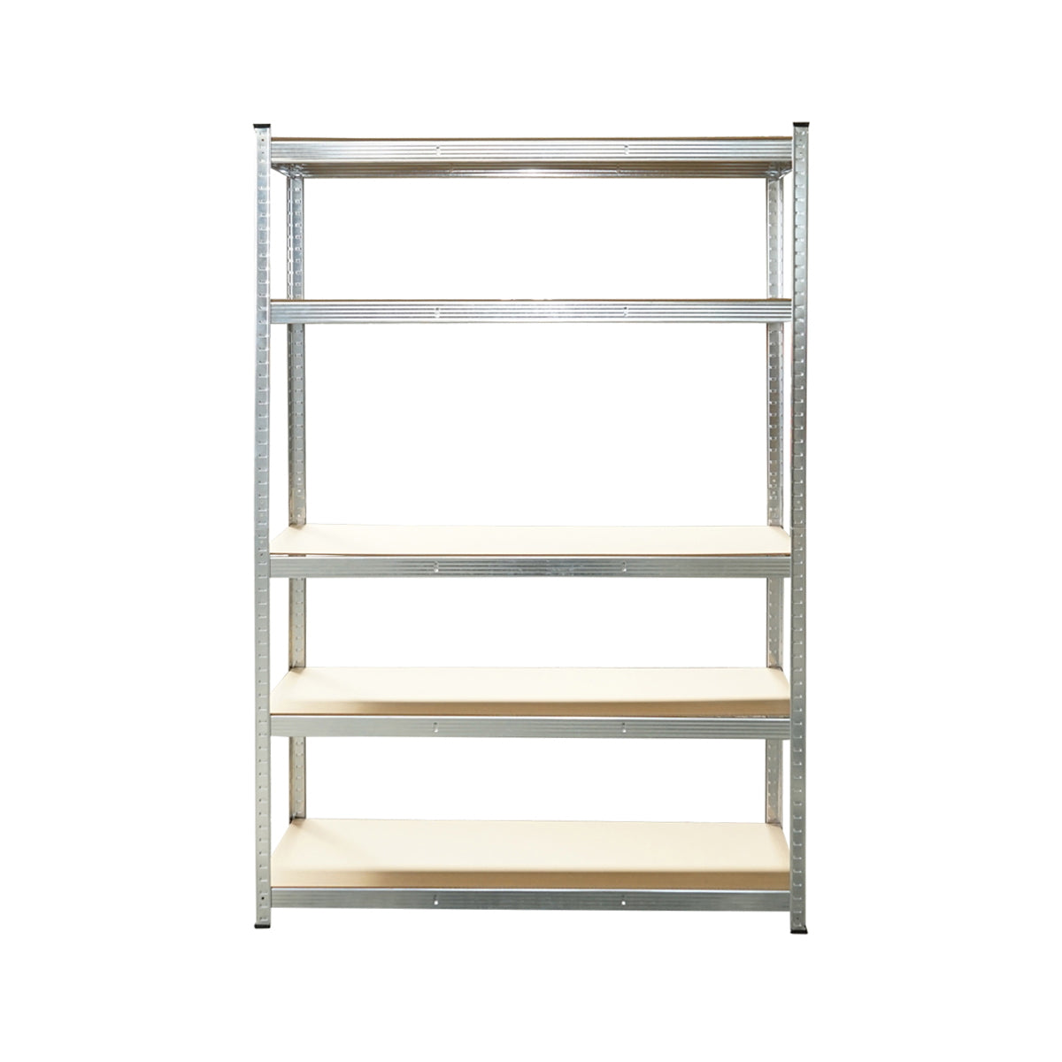 Metal shelf with 5 MDF shelves, 180x120x45cm, 175kg/shelf, no screw assembly, galvanized