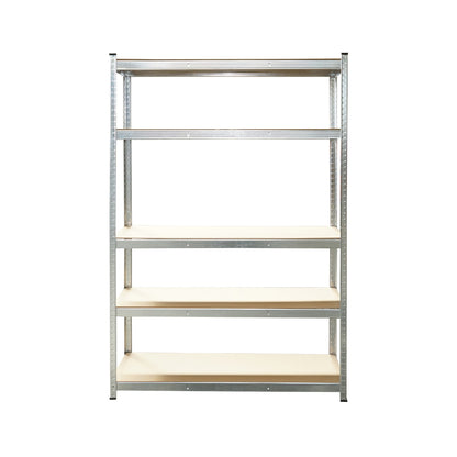 Metal shelf with 5 MDF shelves, 180x120x45cm, 175kg/shelf, no screw assembly, galvanized