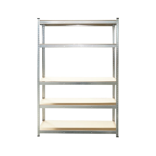 Metal shelf with 5 MDF shelves, 180x120x45cm, 175kg/shelf, no screw assembly, galvanized