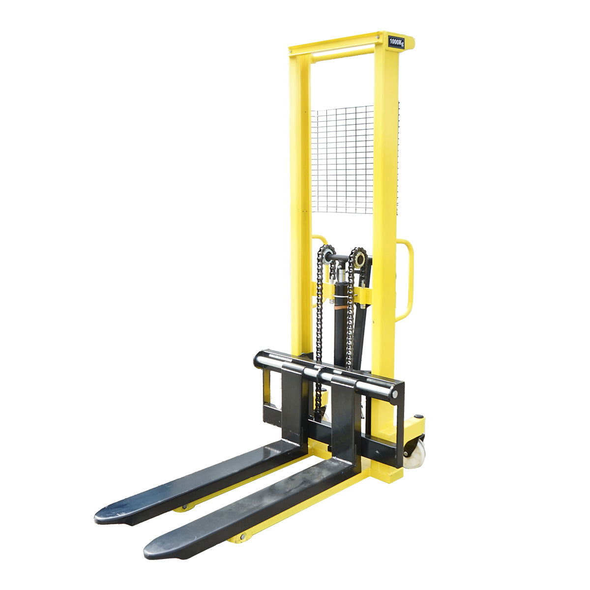 Manual pallet with a maximum load of 1T and a maximum height of 1.6m