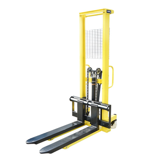 Manual pallet with a maximum load of 1T and a maximum height of 1.6m