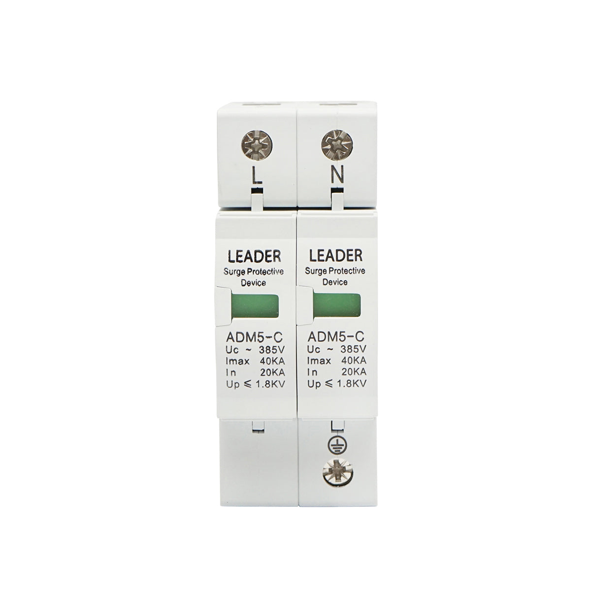 Surge arrester with signaling for photovoltaic systems LA-SPD-2P-40kA-385V Leader