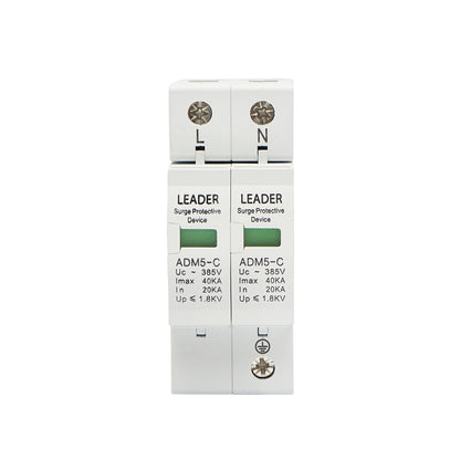 Surge arrester with signaling for photovoltaic systems LA-SPD-2P-40kA-385V Leader