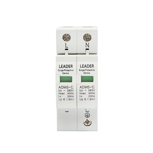 Surge arrester with signaling for photovoltaic systems LA-SPD-2P-40kA-385V Leader
