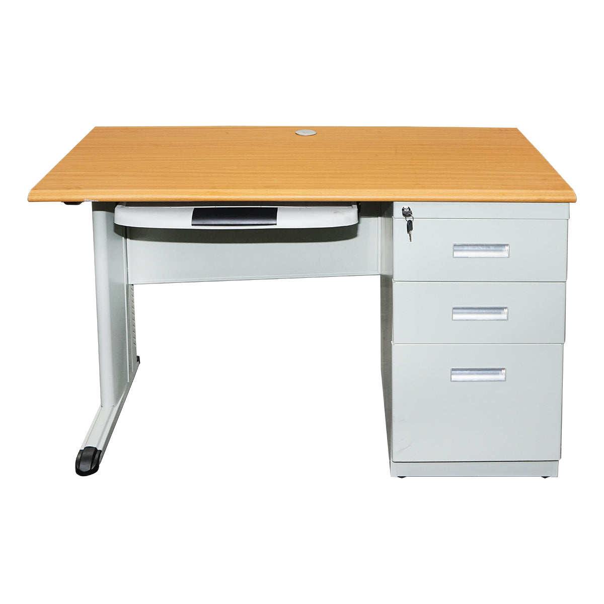 Metal office desk with 3 drawers and a particle board top 1200 x 600 x 750H mm Breckner Germany